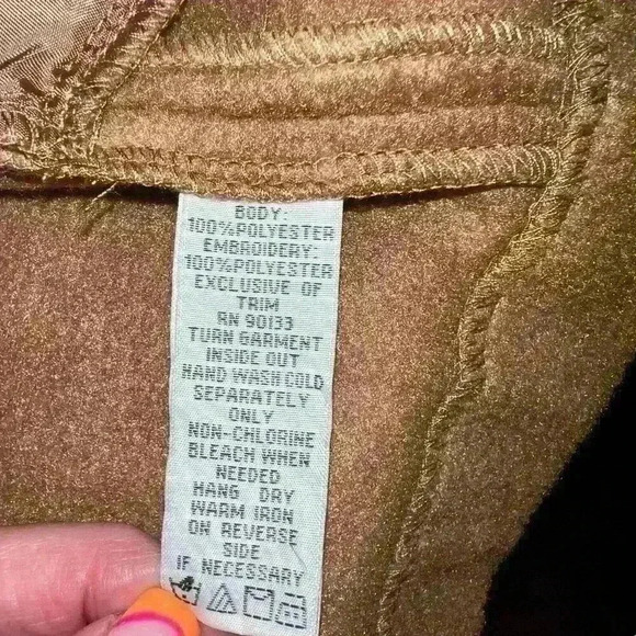 VTG Bob Mackie Wearable Art Sz M Fleece Vest Embroidered Feathers Boho Chic - Picture 6 of 14